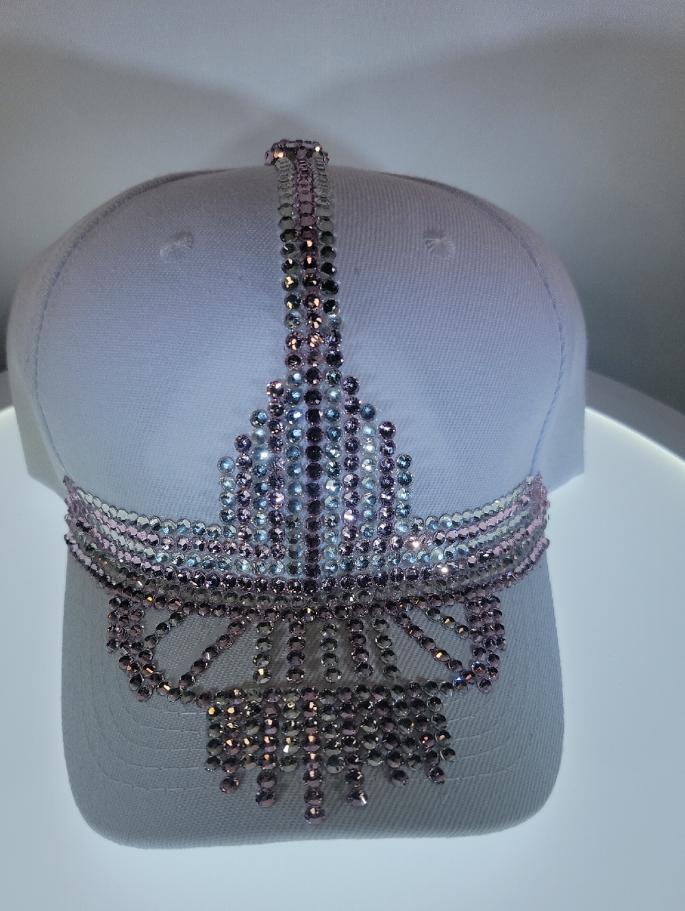 Rhinestone Embellished Pink Baseball Cap - Women Accessories